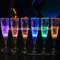 FDA colorful LED glass grade plastic LED champagne glass Flutes decoration LED Light Up Liquid drink cup